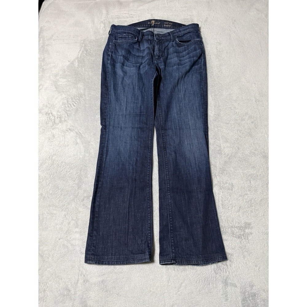 7 For All Mankind Jeans Womens 33 Blue Bootcut Mid Rise Dark Wash 33x30
